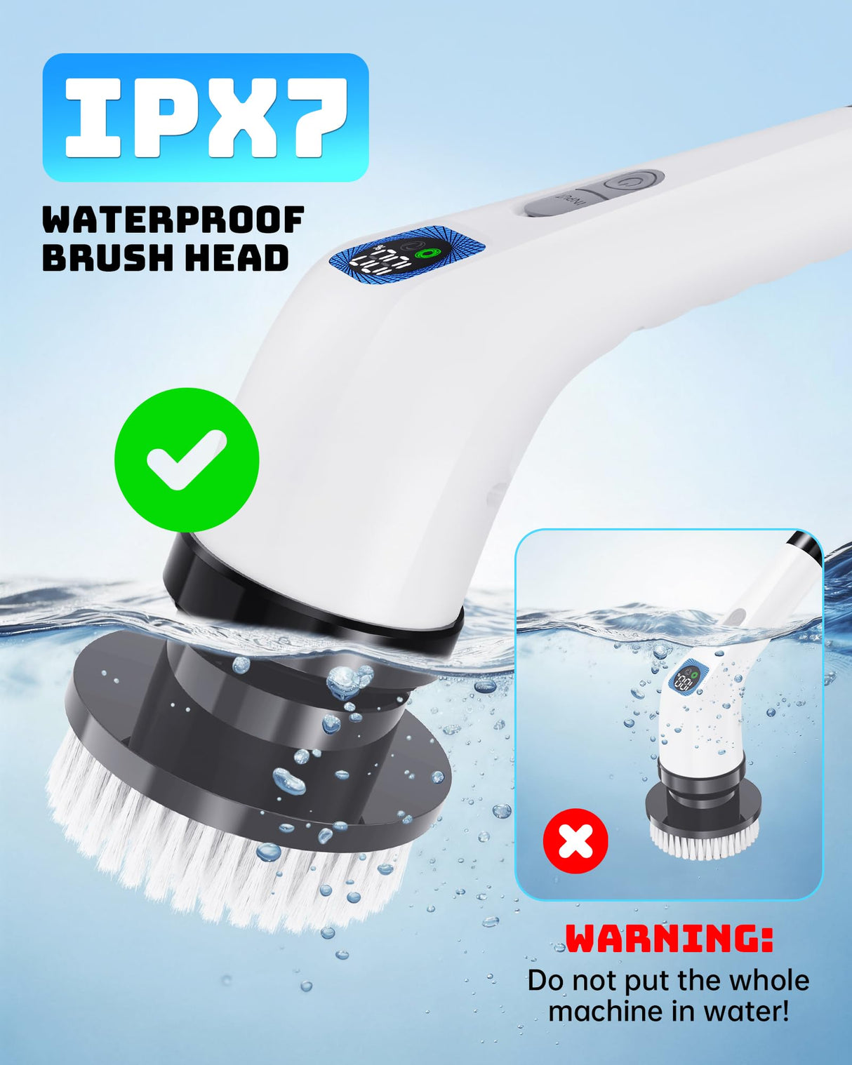 Electric Spin Scrubber for Bathroom | Shower Cleaner Brush with Long Handle