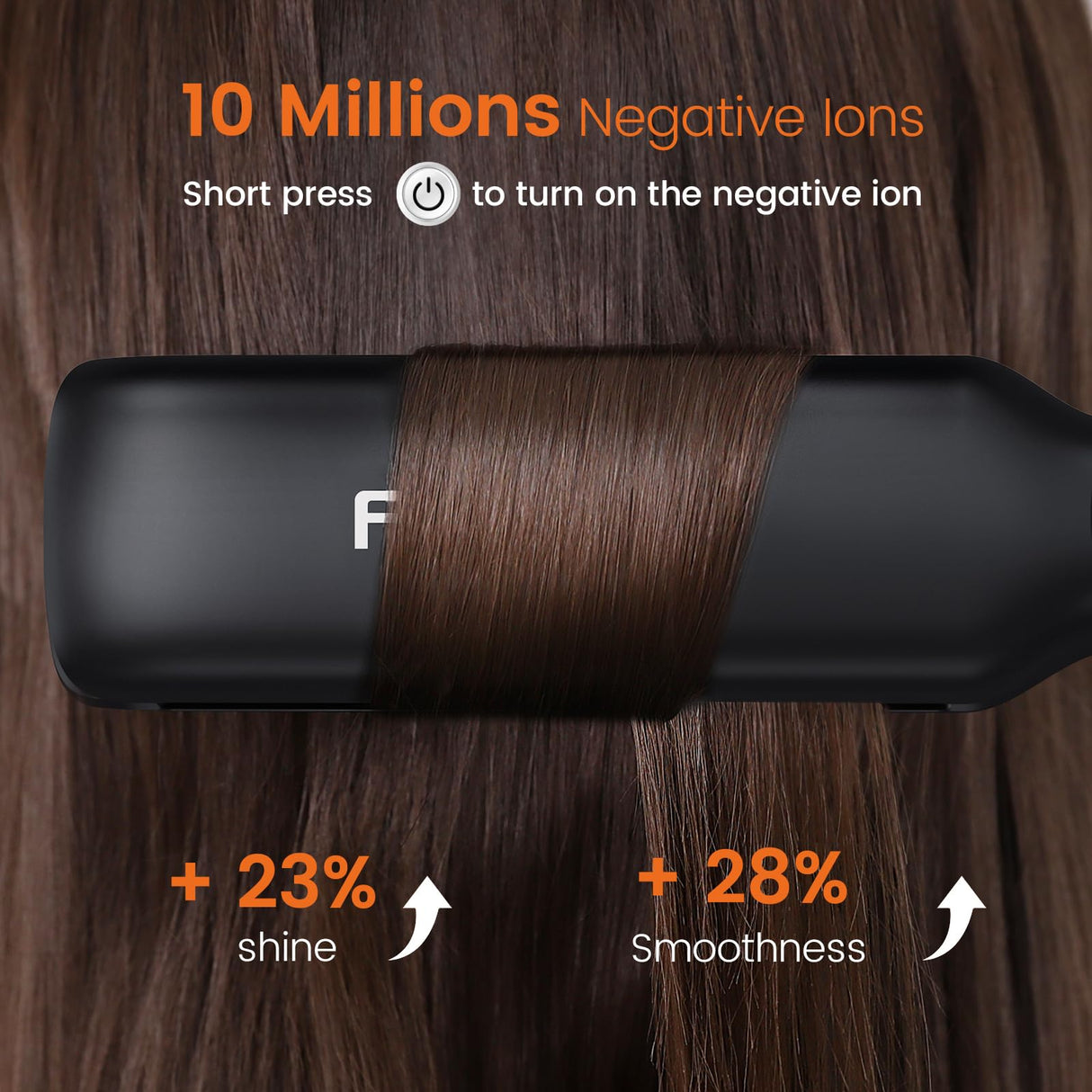 Faszin Professional Hair Straightener, 1.65inch Wide-Plate, Titanium Negative Ion Flat Iron, 30s Rapid Heating, LED Temp Display, Wide Voltage & 10 Adjustable Temp Levels (260-450℉) - Black