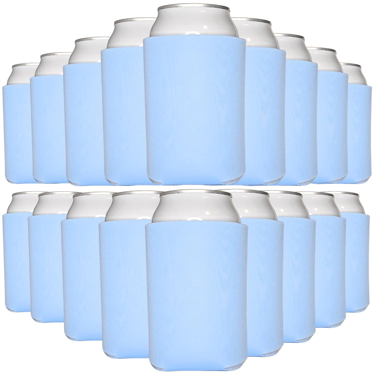 TahoeBay Blank Can Cooler Sleeves in Bulk, 12 oz, 25-Pack, Placid Blue