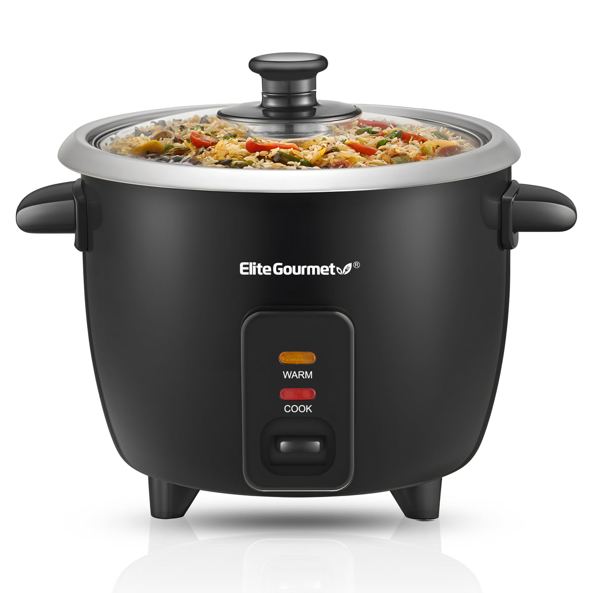 Elite Gourmet ERC003BX Rice Cooker, Keep Warm, Black, 6 Cups Cooked