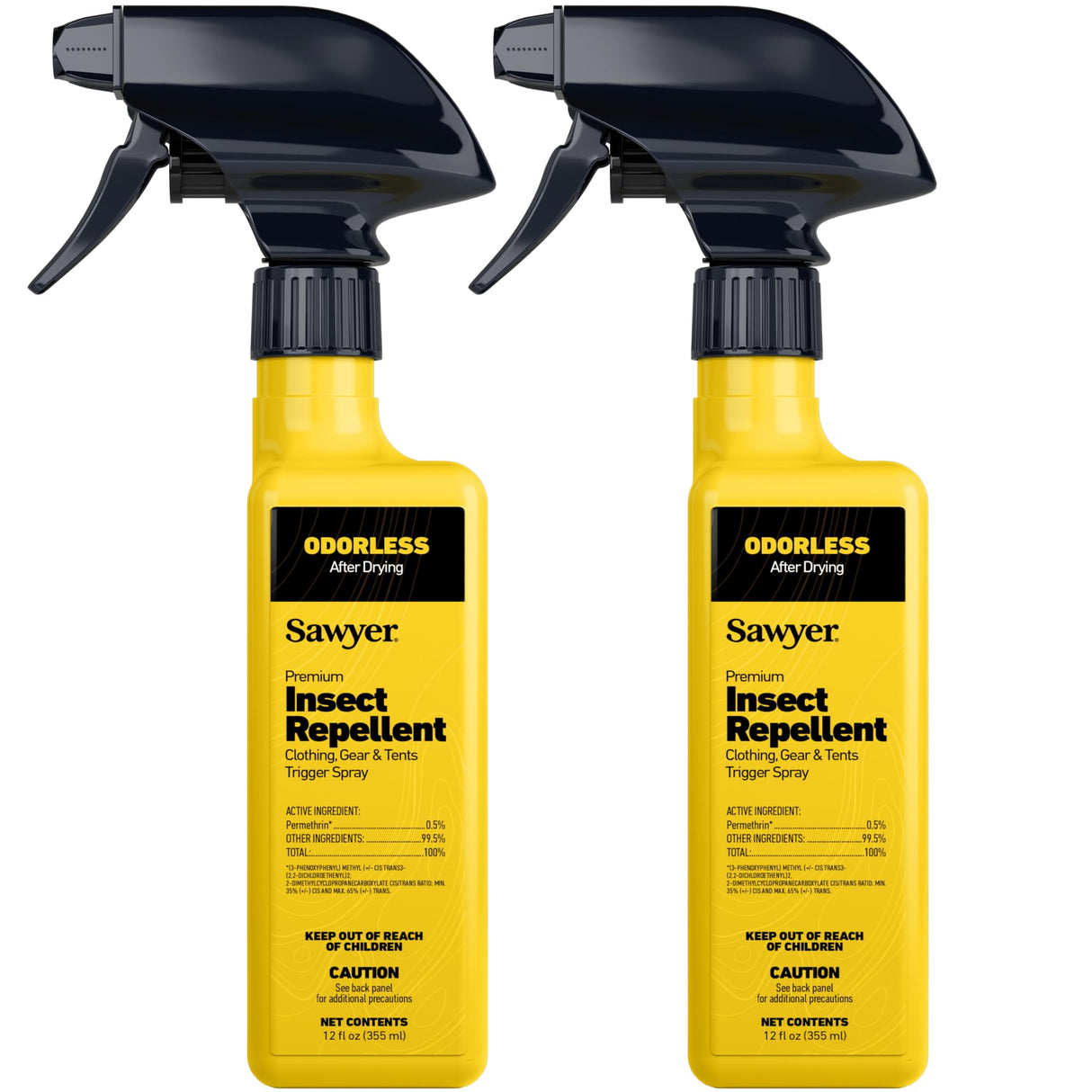 Sawyer Products SP6492 Premium Permethrin Insect Repellent for Clothing, Gear & Tents, Trigger Spray, 12-Ounce, Twin Pack