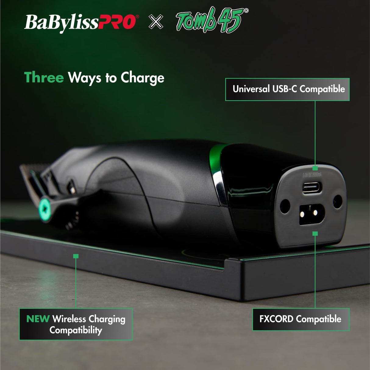 BaBylissPRO x Tomb45 Wireless-Charging Hair Clipper for Men