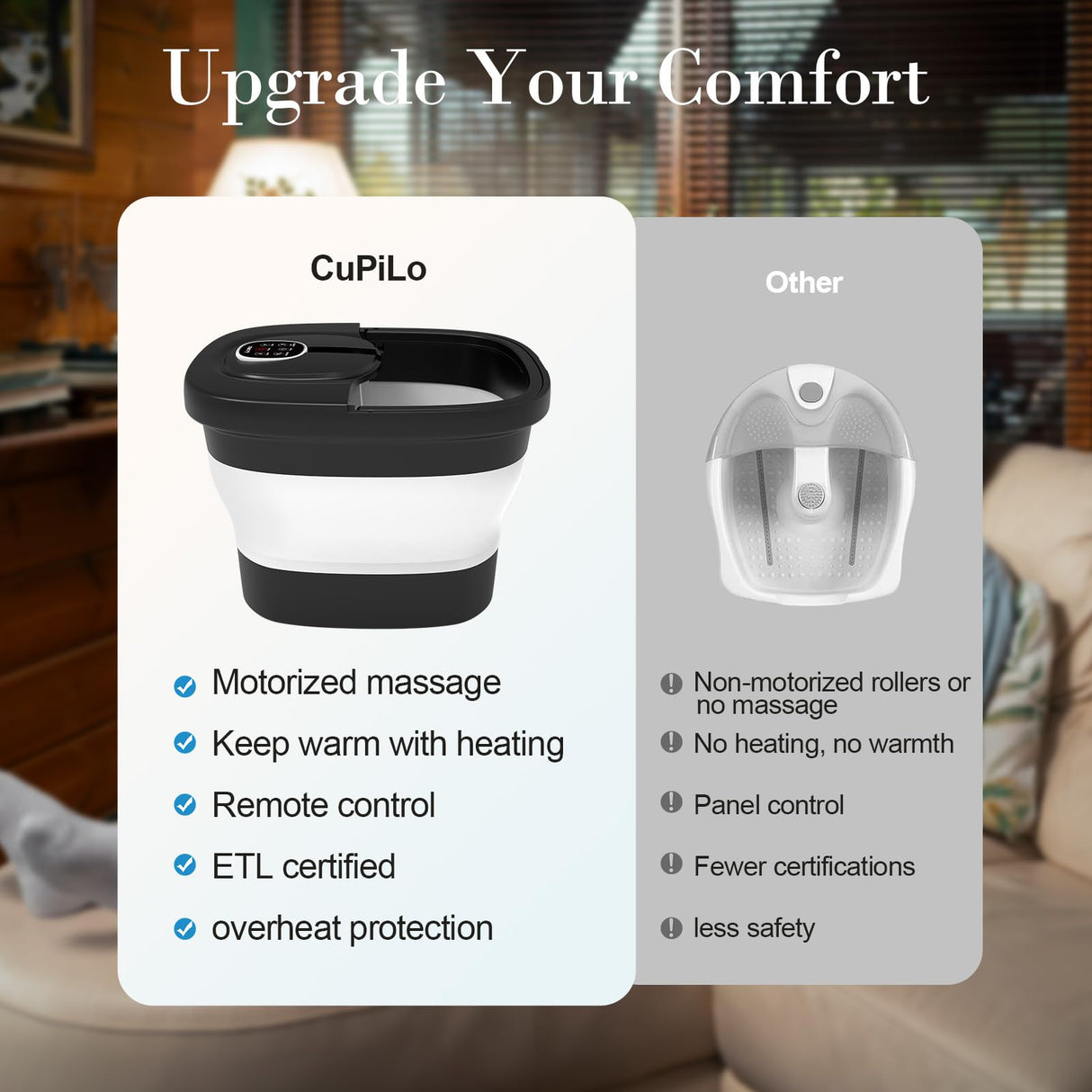 CuPiLo Foot Spa Bath Massager, 2025 Upgraded Foot Bath with Circulation Heat, Motorized Shiatsu Massage Balls, Pedicure Soaking Tub with Waves, Remote, Handle, Feet Stress Relief, Gifts