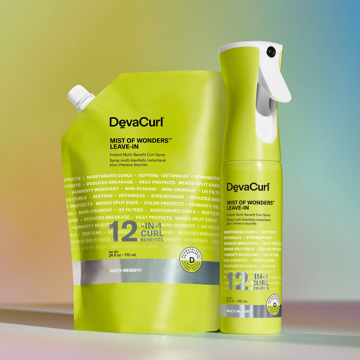 DevaCurl Mist of Wonders Leave In Multi-Benefit Curl Spray Refill Pouch, 24 oz
