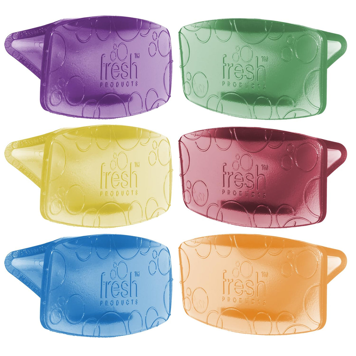Fresh Products Eco Bowl Clip Air Freshener - Versatile Design Toilet & Trash Freshener - Chemical Free Natural Oils - Discreet - Lasts 30 Days - Made in USA - Variety Pack 6 pk