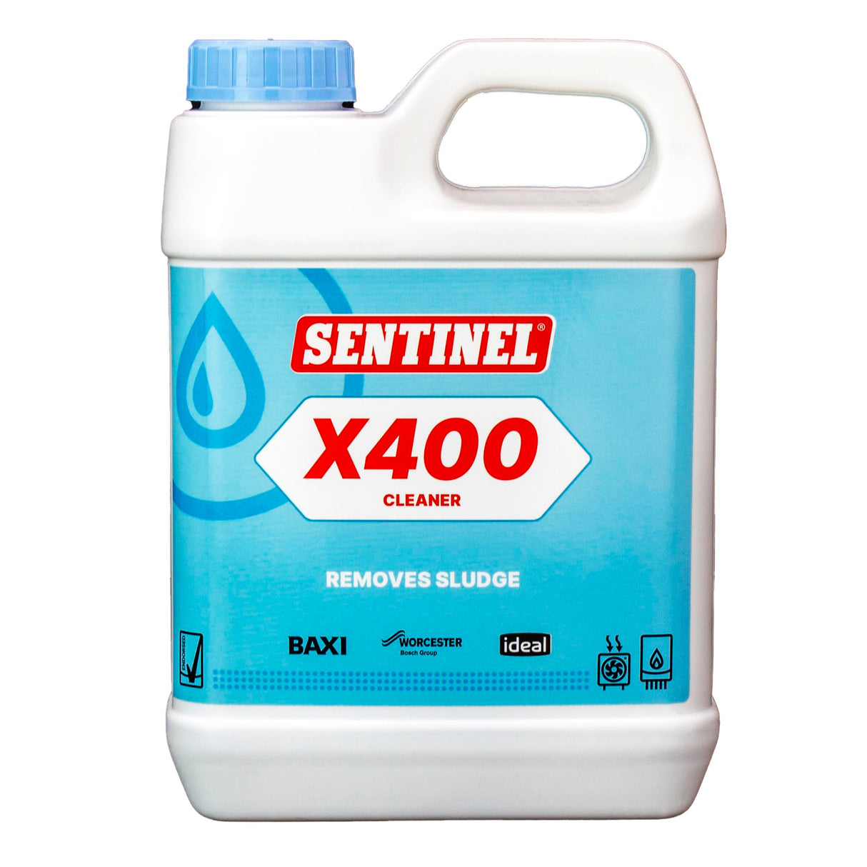 Kudos Trading - Sentinel X400 Sludge Remover Cleaner Boost Heating System Efficiency, Prevent Rust & Corrosion Easy to Use Formula for Cleaner Pipes & Radiators 1 Liter Bottle.