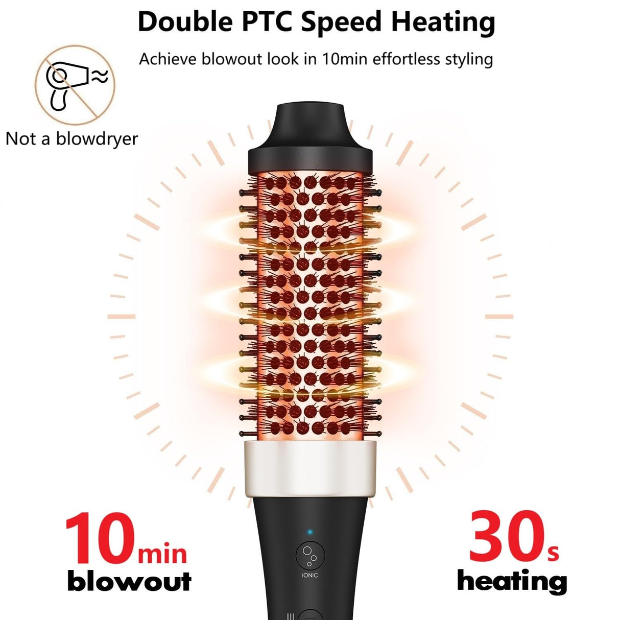 Ionic Thermal Brush Curling Iron Brush Heat Hair Curling Brush with Ceramic Tourmaline Hair Styling Brush 1.5 Inch Heated Round Hair Brush Dual Voltage Hot Brush for Volume Hair Curler
