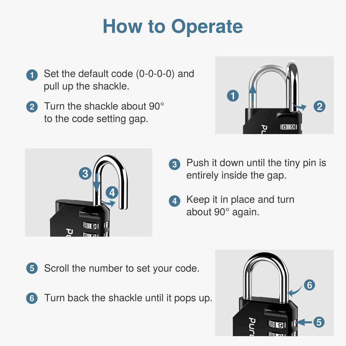 Puroma 10 Pack Combination Lock for Locker 4 Digit Outdoor Waterproof Padlock for School, Gym, Sports, Fence, Toolbox, Gate, Case, Outdoor, Hasp Storage, Cabinets (Black)