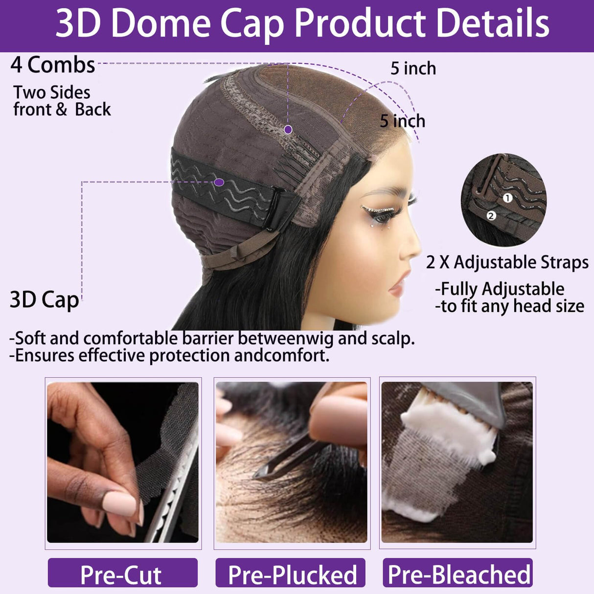 Bob Wig Human Hair Glueless Wigs Human Hair Pre Plucked Pre Cut Body Wave 5x5 HD Transparent Closure Wigs 180% Density 100% Brazilian Virgin Hair Short Wigs for Black Women (10 inch)