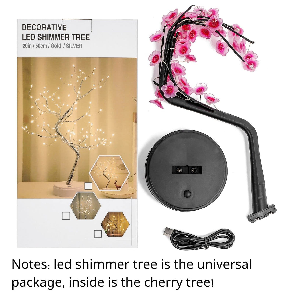 Cherry Blossom Tree Light 18inch 36 Led,Japanese Decor,Battery/USB Operated