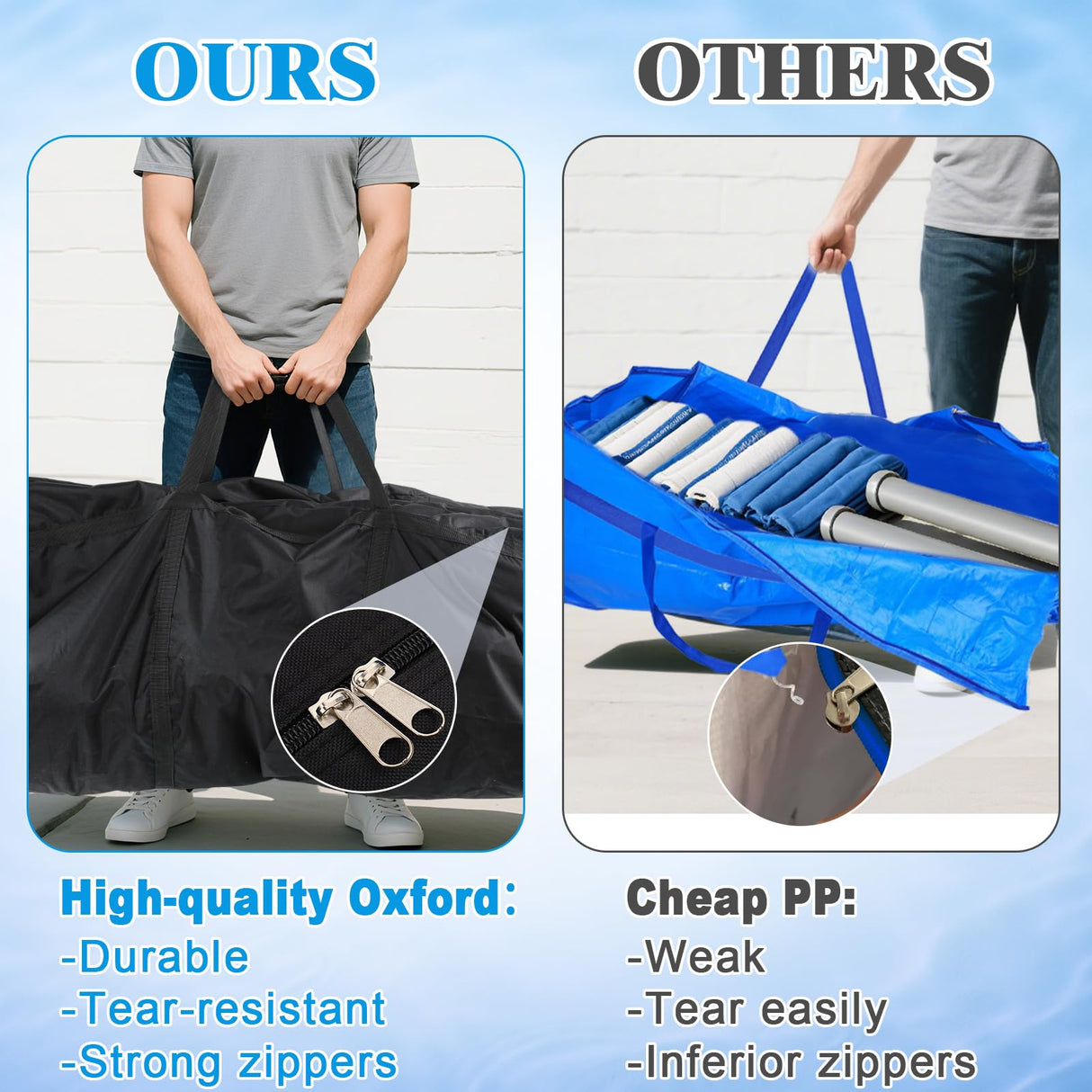 Aulock 140 Gallon Extra Large Storage Bags - Heavy-duty Pool Cover Storage with 4 Carrying Handles, Christmas Tree Bag, 56''x24''x24''