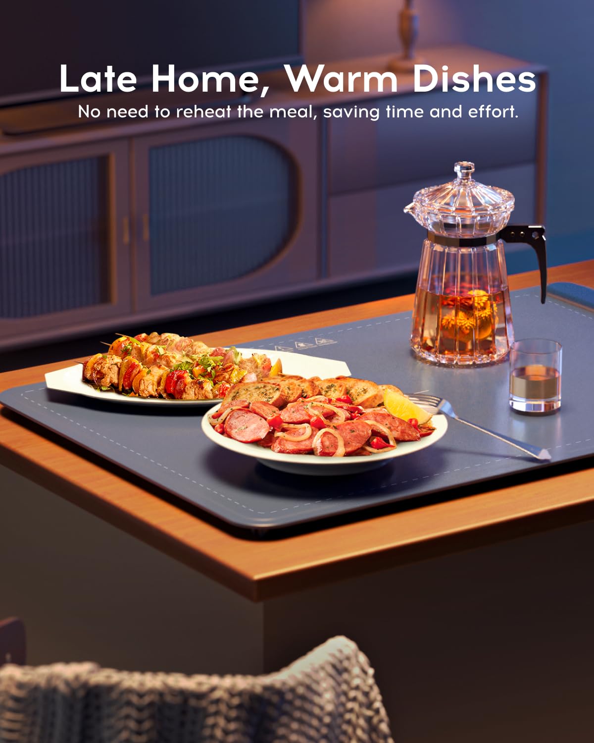 iTRUSOU Electric Warming Tray - Whole-Surface Heating, Rollable & Portable, Premium Silicone Nano-Material, 3 Temperature Settings, Auto Shut-Off - Ideal for Gatherings, Parties, and Everyday Use