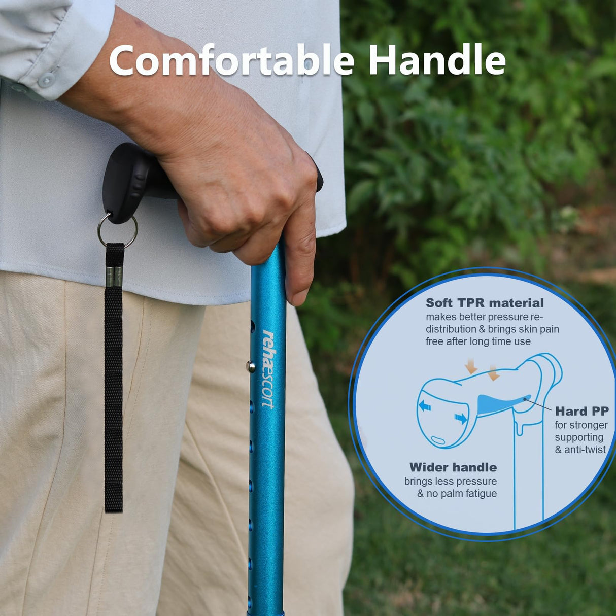 Walking Cane for Men & Women - Folding, Adjustable, Lightweight, Walking Canes for Seniors Balance, Free Standing, Pivot Tip, Soft Handle, Foldable Walking Sticks with Travel Bag (Black)