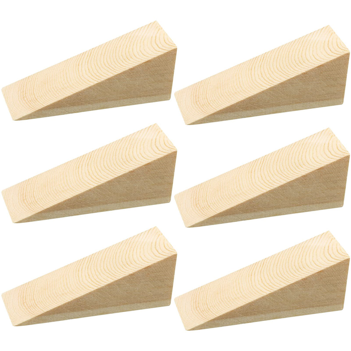 6 Pcs Wooden Door Stopper Wedge Non Slip Firefighter Wood Door Stopper Wedge for Most Surfaces Solid Block