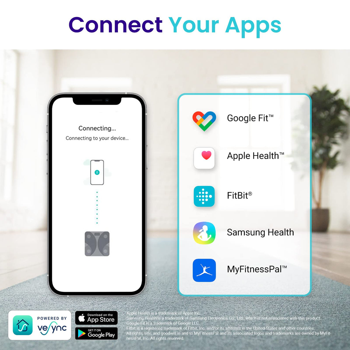 Etekcity Scale for Body Weight and Fat Percentage, Smart Digital LED Bathroom BMI Measurement, Accurate Bluetooth Weighing Machine, Body Composition Analyzer, Ash-black, 400lb