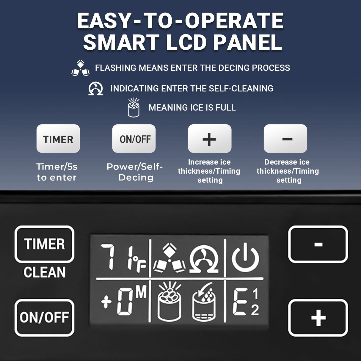 ICYGLEE Commercial Under Counter Ice Maker Machine with Drain Pump, 100Lbs/Day with 24lbs Storage, Auto-Cleaning, 24H Timer, Built-in Freestanding Ice Maker for Home/Commercial & Home Use. (Steel)