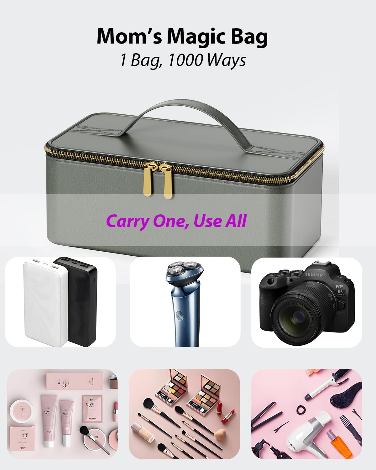 Hair Dryer with Carry Case, 160000 RPM Professional High-Speed Blow Dryer 200 Millions Negative Ionic Care Hair Dryer for Fast Drying, Low Noise Hairdryer, Travel with Magnetic Diffuser&Nozzle, Black