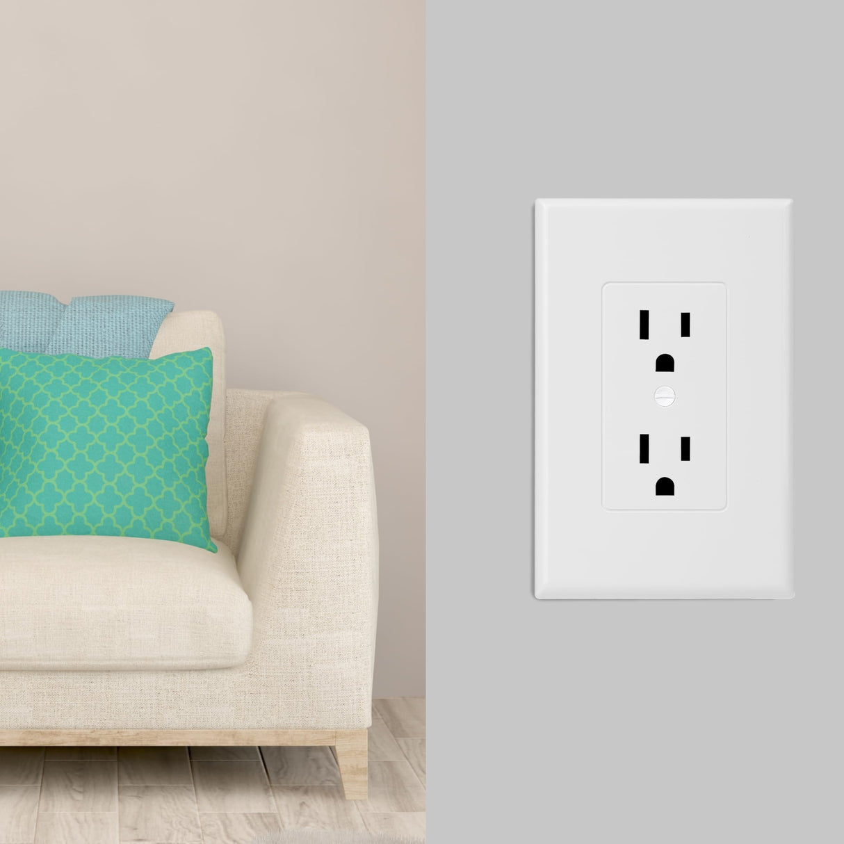 Bates- Duplex Wall Outlet Cover, 20 Pack, White Wall Plates