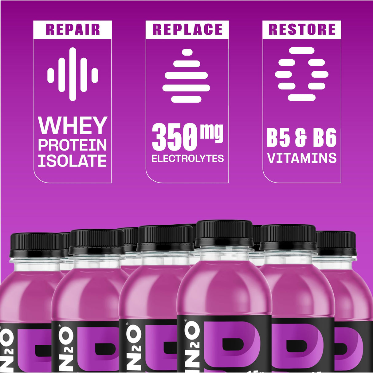 Protein2o Hydration Drink - 2-in-1 Liquid Clear Whey Protein Isolate and Electrolyte Drink - 15g Protein, Vitamins B5, B6 - Post-Workout Recovery - 16.9 Fl Oz - 12 Count Grape