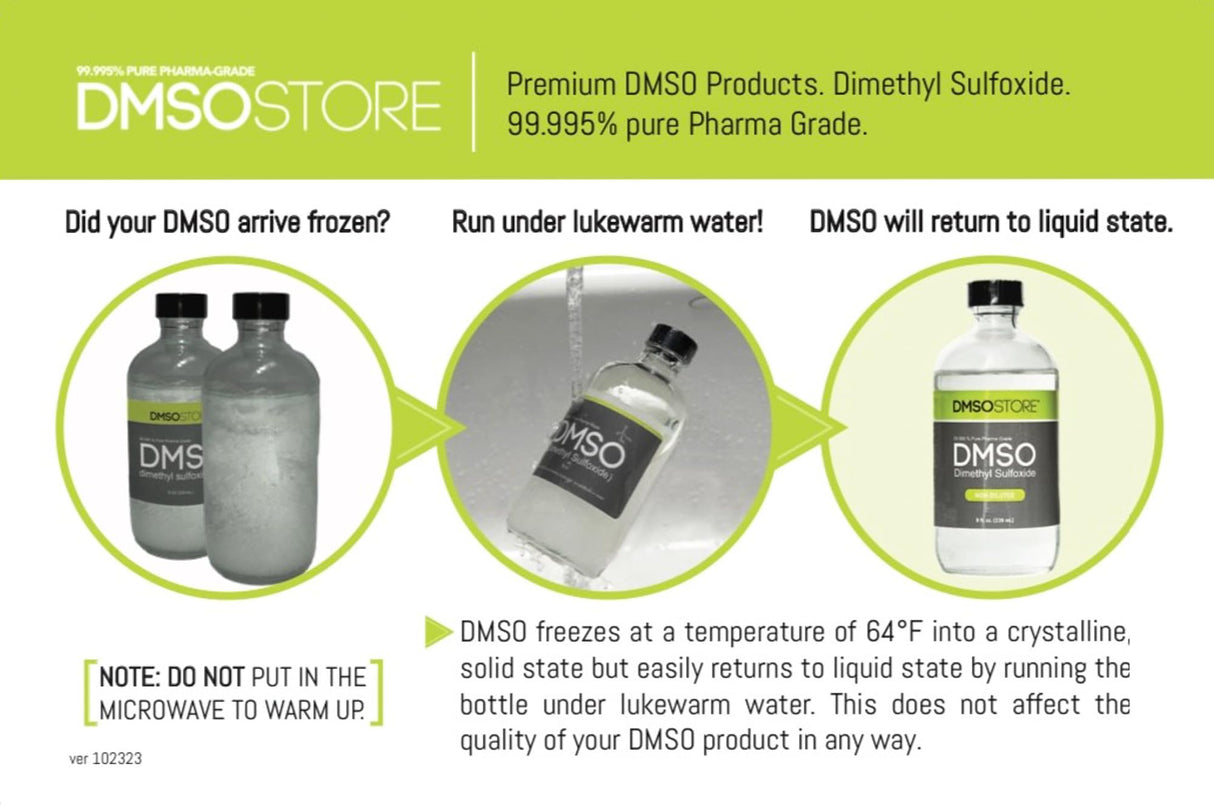 DMSO 3 oz. Roll on 8 Bottle Special Non-diluted 99.995% Low Odor Pharma Grade Liquid in a BPA Free Container