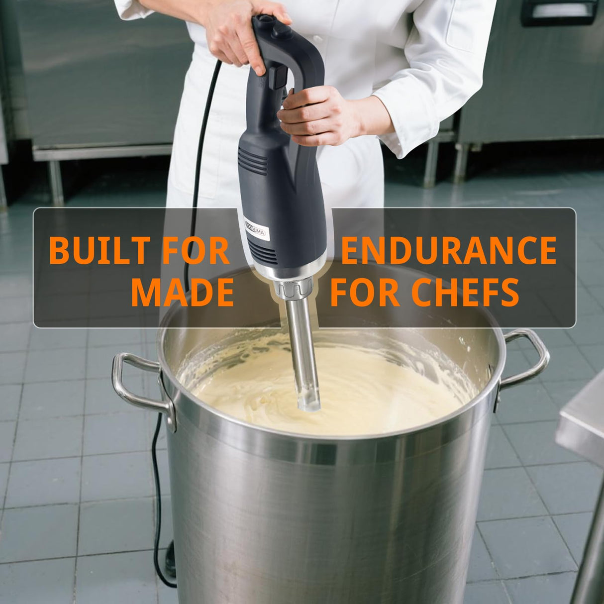 COOLUMA Commercial Immersion Blender, X-Heavy Huty 750W Handheld Blender, 18 Inch Detachable Shaft, 8,000-19,000 RPM Variable Speed, 42 Gallons Multifunction Pro Electric Stick Emulsifier.