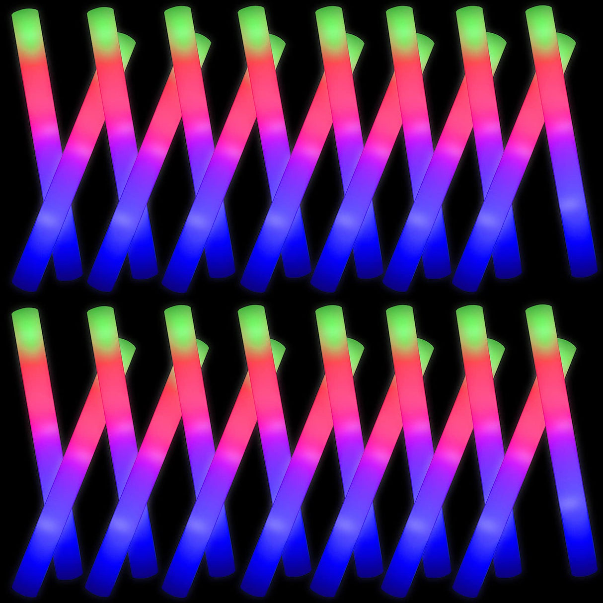 Taotuo Glow Stick Bulk 108PCS Led Foam Glow Sticks,Glow in The Dark Party Supplies with 3 Flashing Modes,Light up Foam Sticks for Wedding,Halloween, Christmas, Concerts, Birthday