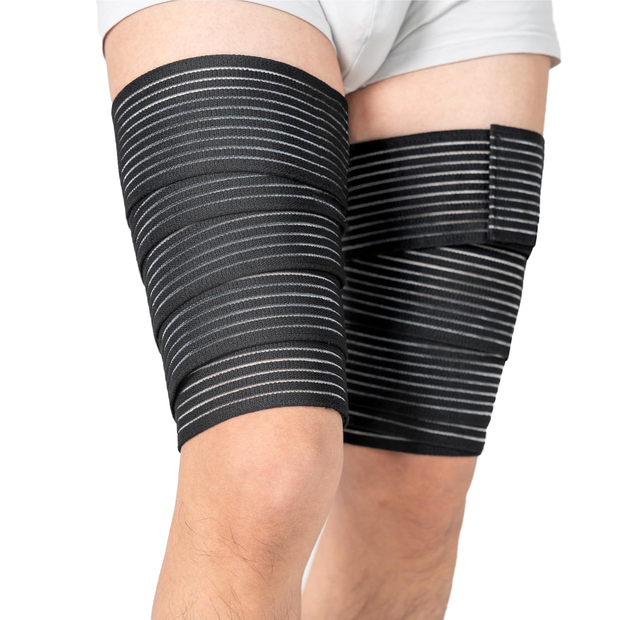 Zuscot 2 Pcs Hamstring & Thigh Compression Wraps, Adjustable Thigh Compression Braces, Quad & Thigh Support for Men and Women, Versatile Compression Bandages for Thigh, Knee, Calf, Arm