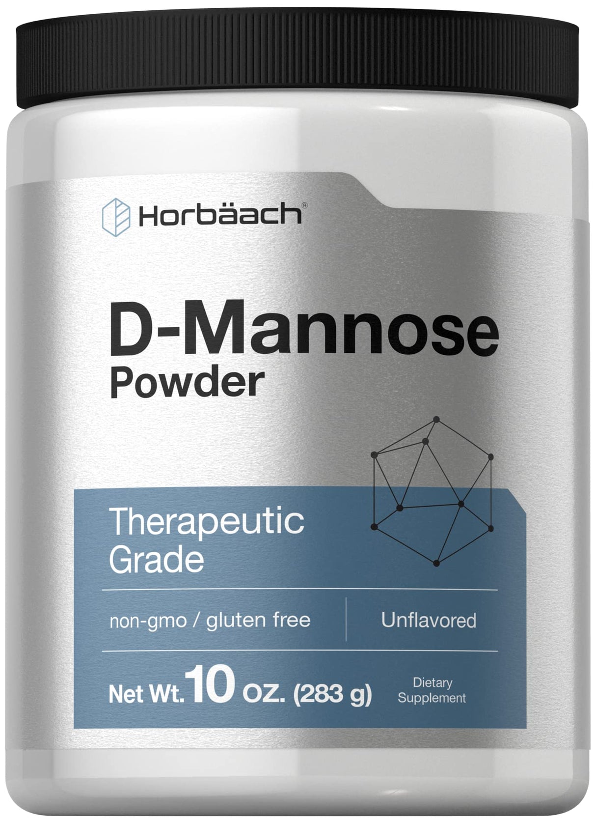 Horbaach D-Mannose Powder Supplement | 10 Oz | Therapeutic Grade | Dietary Supplement for Women and Men | Unflavored | Vegetarian, Non-GMO, and Gluten Free