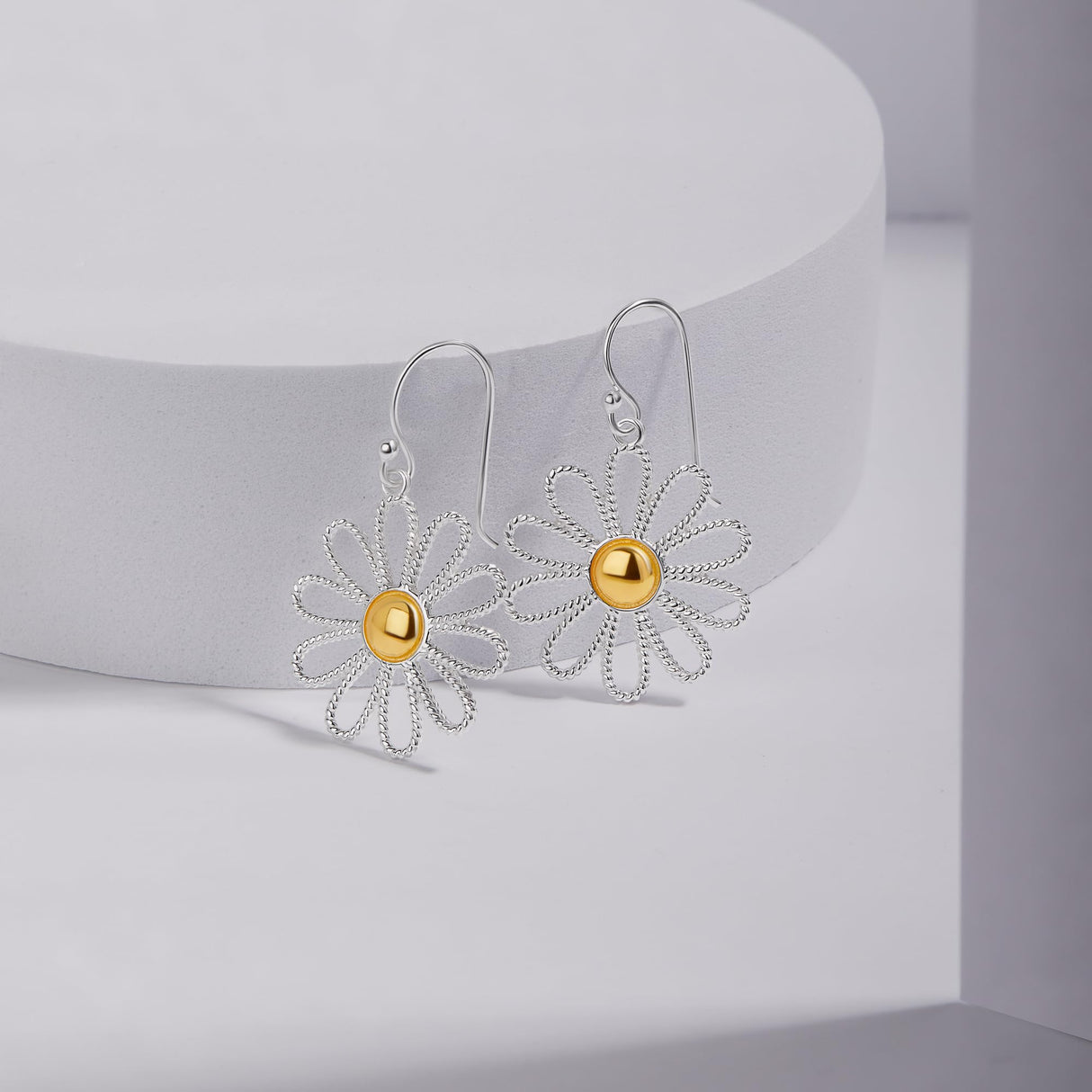 Milla Boho Earrings for Women Dangling, Daisy Earrings Shape