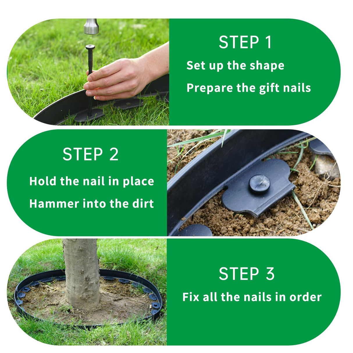 Werthic 40FT 2" No Dig Flexible Landscape Edging Plastic Garden Border Kit