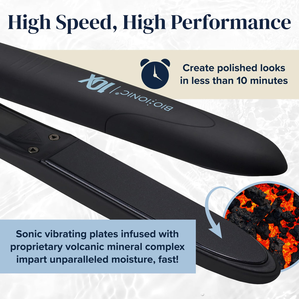 Bio Ionic 10X Styling Iron, 1" Hair Straightener with Moisturizing Heat Technology, Flat Iron for 10-Minute Styling, Hair Straightener and Curler