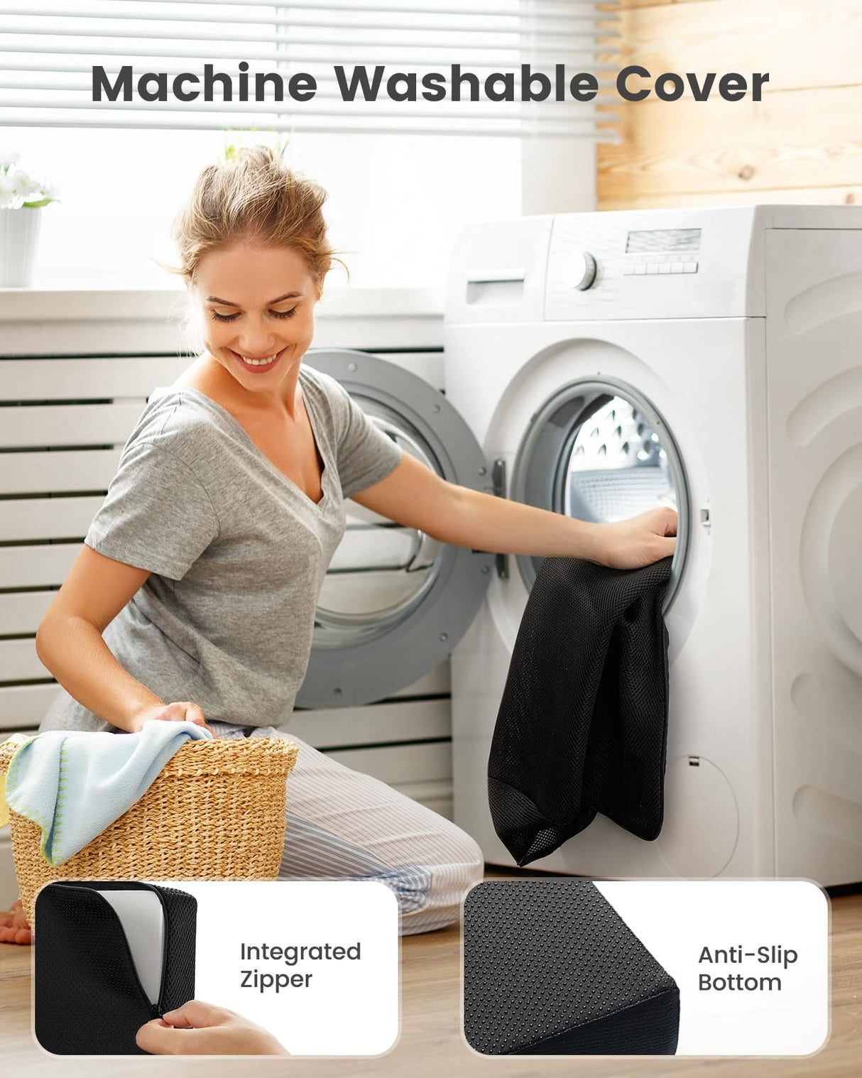 ErGear Foot Rest for Under Desk at Work with 2 Height Options, Under Desk Footrest with Ergonomic Memory Foam, Desk Foot Stool with Washable Cover for Body Pressure Points Balance,at Home, Office