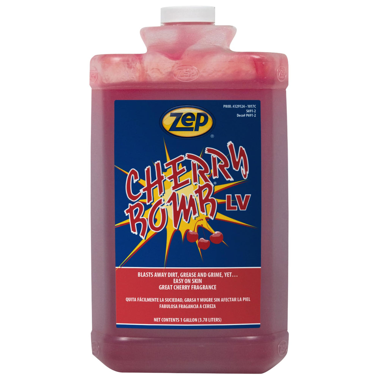 Zep Cherry Bomb LV Industrial Hand Cleaner - 1 Gallon (Case of 4) - 329124 - Heavy-Duty Shop Grade Gel Formula with Pumice To Scrub Away Stubborn Industrial Soils, Residues