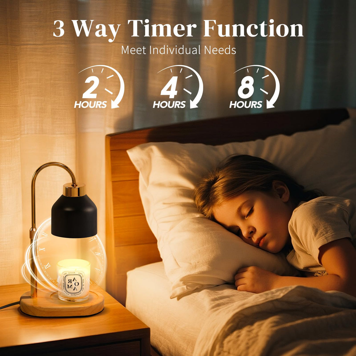 Seniny Electric Candle Warmer Lamp with Timer Dimmable, Adjustable Height Lamp Candle Warmer for Jar Candles, Home Decor Warming Light, Flameless Wax Melter Lamps, Christmas Birthday Gifts for Women