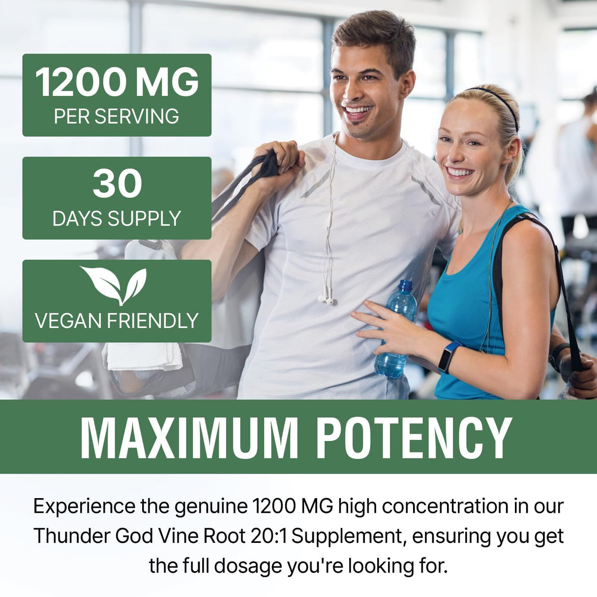 1200 MG Thunder God Vine Root Extract 20:1 Supplement, Tripterygium Wilfordii Herbal Supplement, Vegan Formula with Lei Gong Teng Extract, 120 Capsules