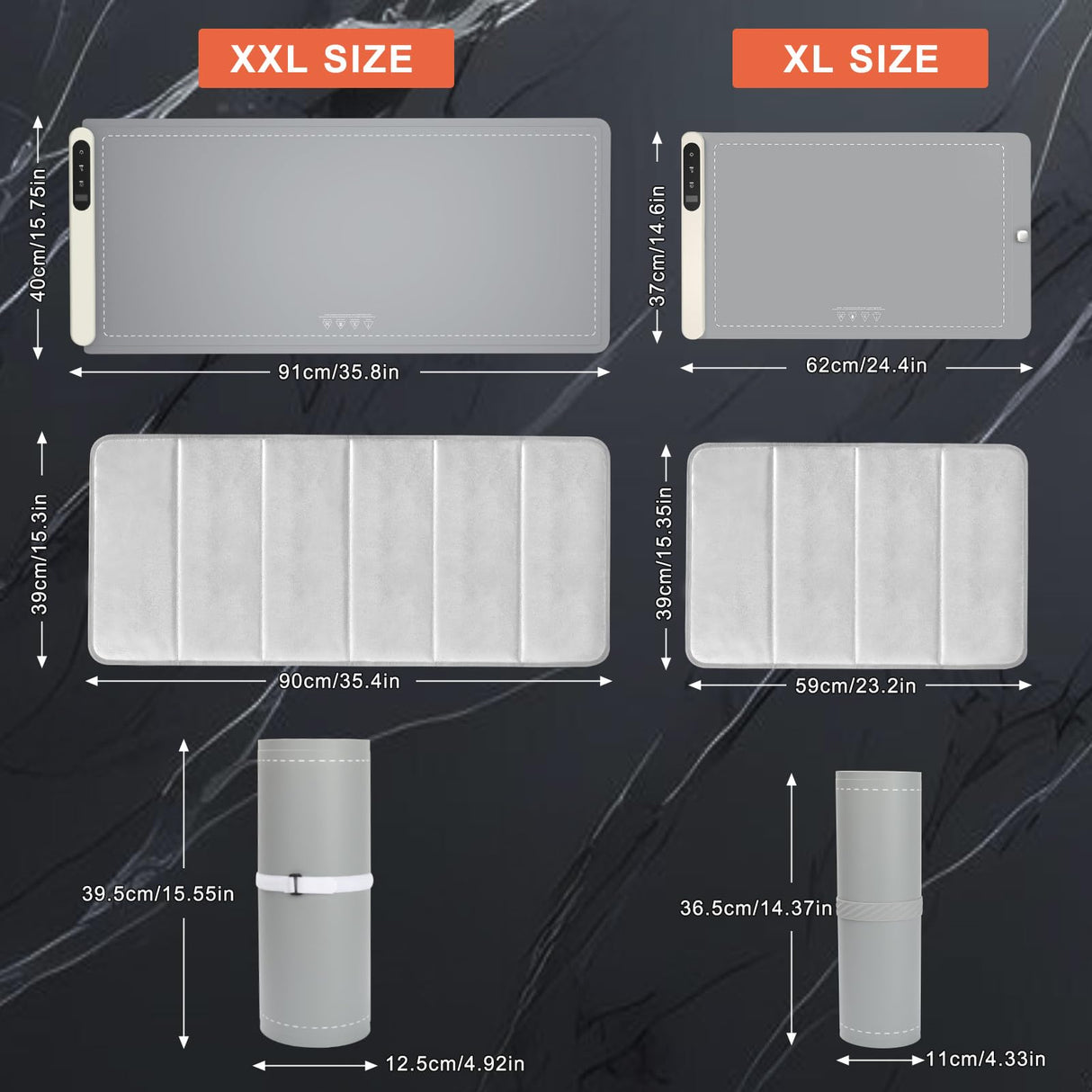 FYY Warming Mat for Food with Heat Resistant Pad, Prevent Countertop Cracks, Keep Meal Warm, Rapid and Full Surface Heating, 6 Temp Settings, 6H Timer, Upgraded Rollable Portable Food Warmer Mat Grey