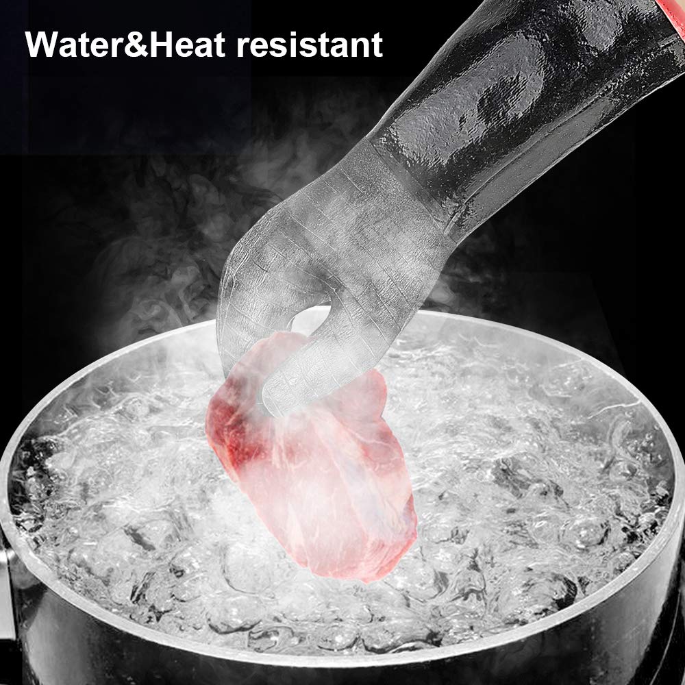 932°F Extreme Heat Resistant Gloves for Grill BBQ,Aillary Waterproof Long Sleeve Pit Grill Gloves for Fryer, Baking, Oven,Smoker,Fireproof, Oil Resistant Neoprene Coating(14-Inch )