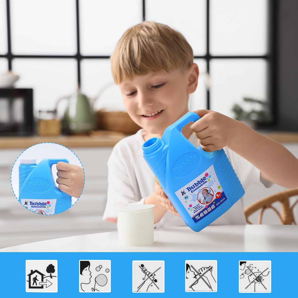 EagleStone Bubbles Solution Refill 2 Bottles 64 oz (Up to 5 Gallon) Concentrated, Giant Bubble Solution for Machines, Guns, Wands - Summer, Easter, Christmas Toys