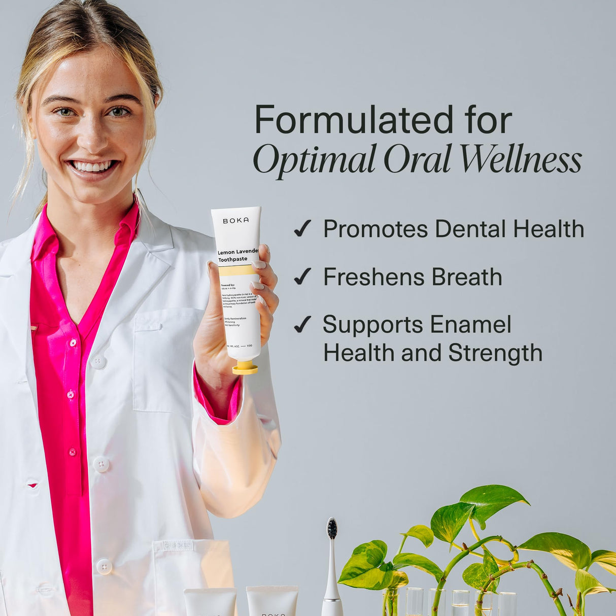 Boka Fluoride Free Toothpaste Nano Hydroxyapatite, Helps Remineralize, Appropriate for Sensitive Teeth, Whitening - for Adult, Kids Oral Care - Refresh Mint Flavor, 4 Fl Oz 3Pk