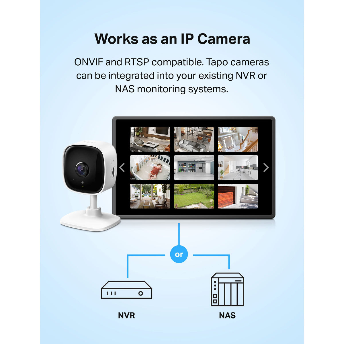 Tapo 1080P Indoor Security Camera, Baby Monitor, Dog Camera, Wired, C100