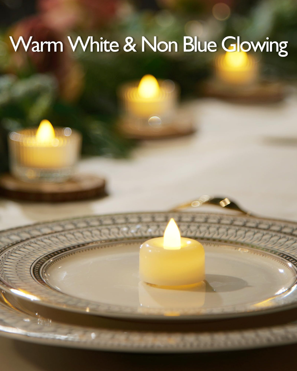 Raycare 100Pack Battery Operated Tea Lights Candles, Long Lasting Fake Candles, Flameless LED Tea Lights, Electric Candle for Wedding, Centerpieces, Home Decor, Halloween, Christmas