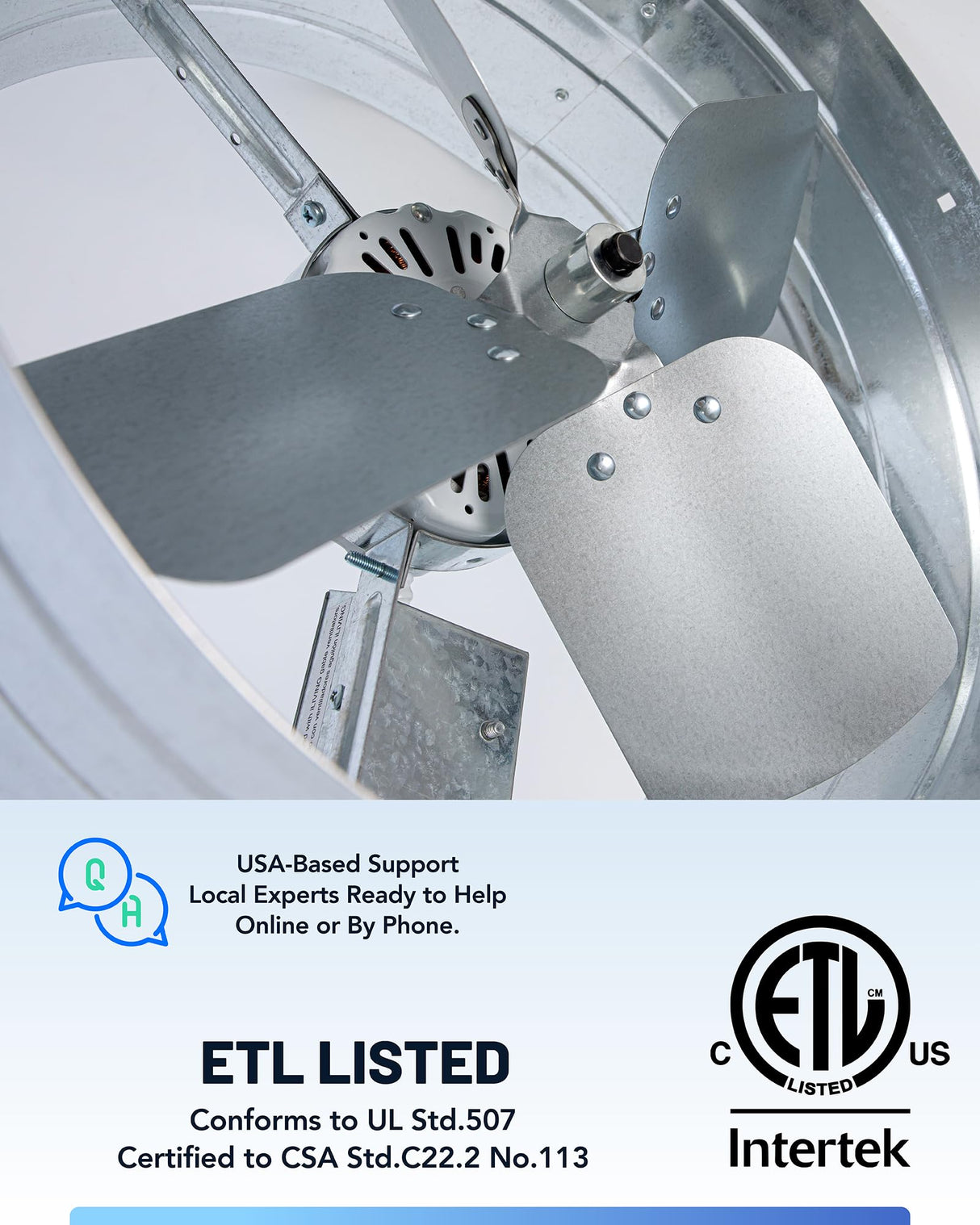 iLiving ILG8G14-12T Automatic Gable Mount Attic Ventilator Fan with Adjustable Thermostat, 2.85 Amp, 2339 CFM, Single-Speed