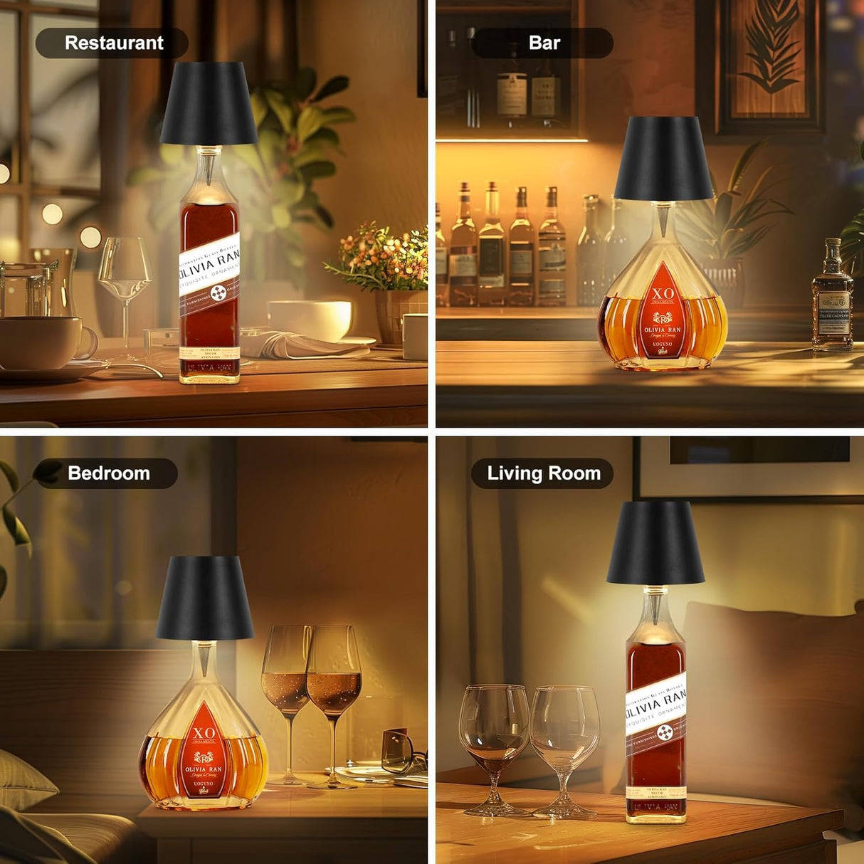 SOUDFK 2026 New Wireless Bottle Lamp,RGB LED Bottle Light with Remote(RGB Sapphire Blue, 1pc)