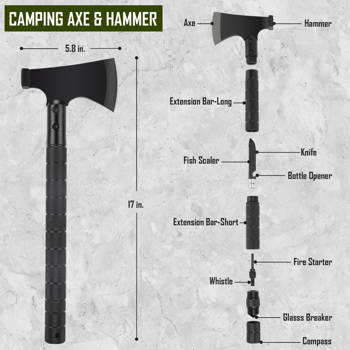 Survival Kit, 268 Pcs Emergency Survival Gear and Equipment Supplies with First Aid Kit, Camping Axe, Headlamp, Tent, Crossbody Bag for Camping Hiking, Hunting, Car, Gift for Christmas Men, Dads, Him