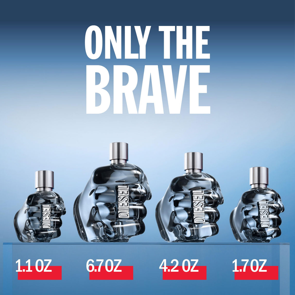 Diesel Only the Brave Eau de Toilette Spray Cologne for Men, Notes of Lemon, Rosemary, and Sensual Ambery Wood, Fresh and Powerful Fragrance, Long-Lasting, 1.7 FL. Oz.