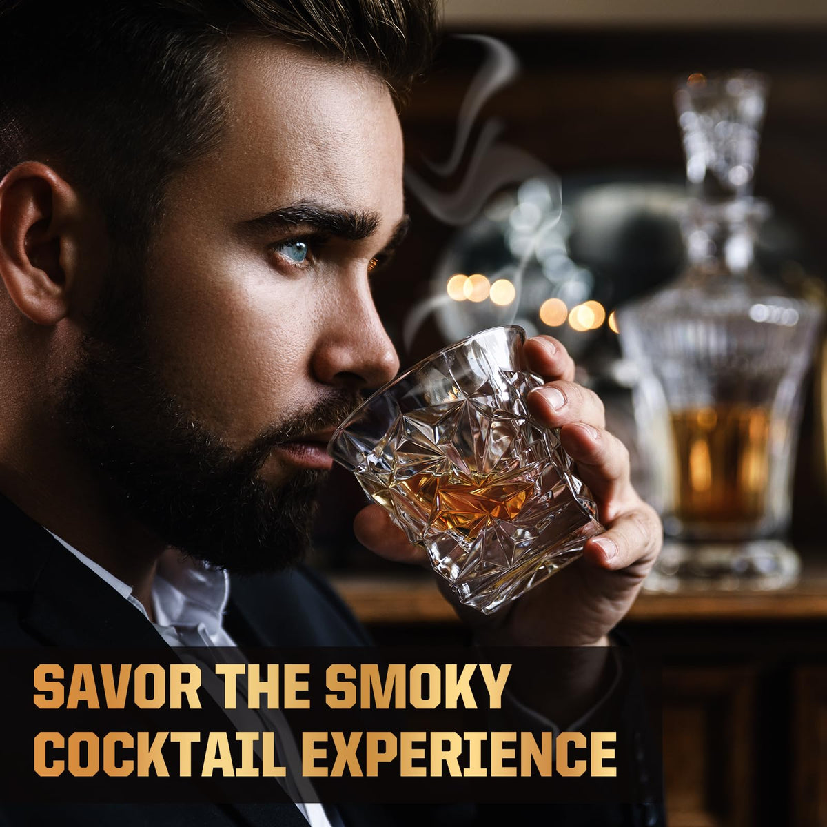 Whiskey Advent Calendar 2026 for Men, 24 Day Bourbon Smoker Infuser Kit for Cocktail and Whisky Lovers, Perfect Christmas for Husband, Dad, Boyfriend, Him(NO Butane, Glass)