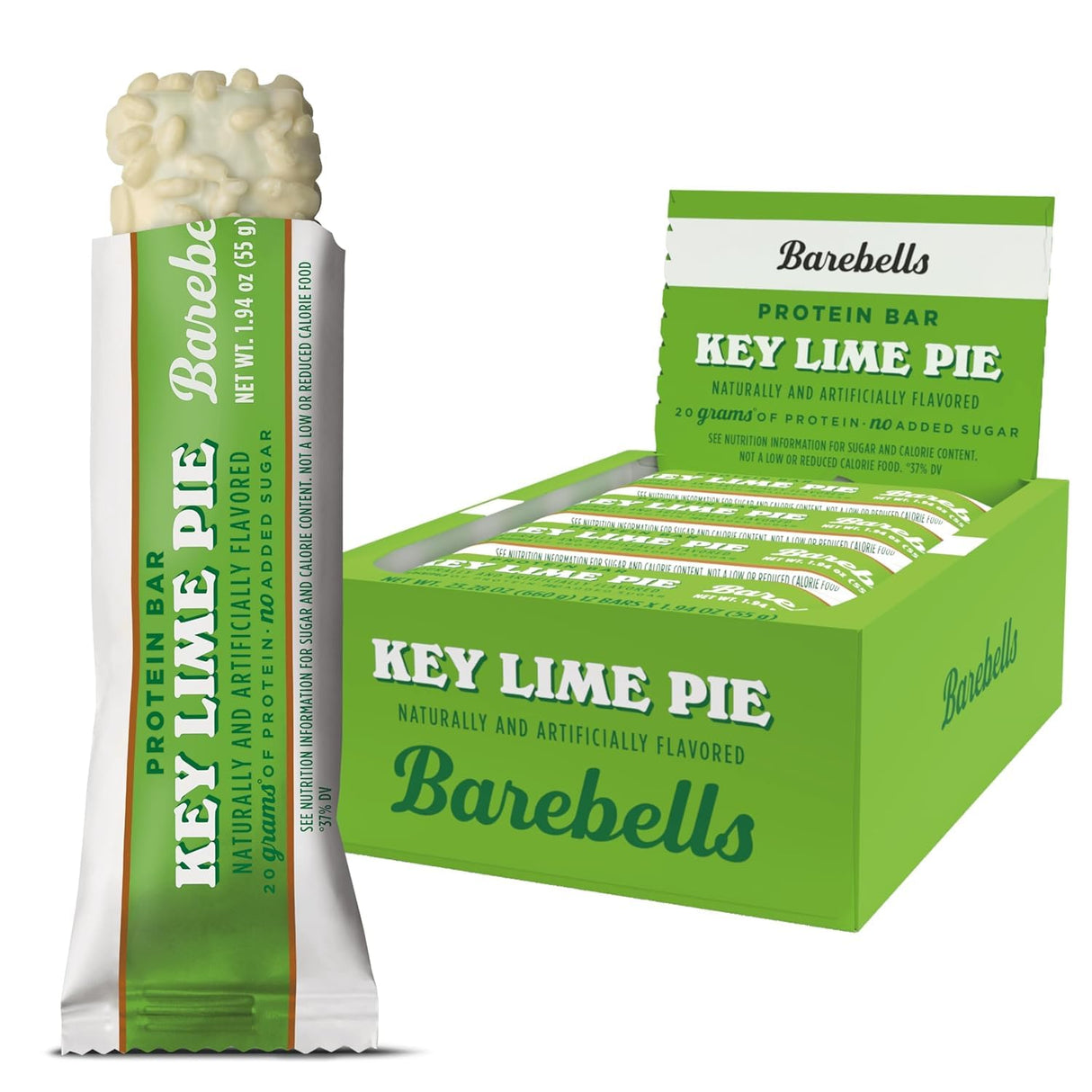 Barebells Protein Bars - Protein Snacks with High Protein (12 Count (Pack of 1), Key Lime)