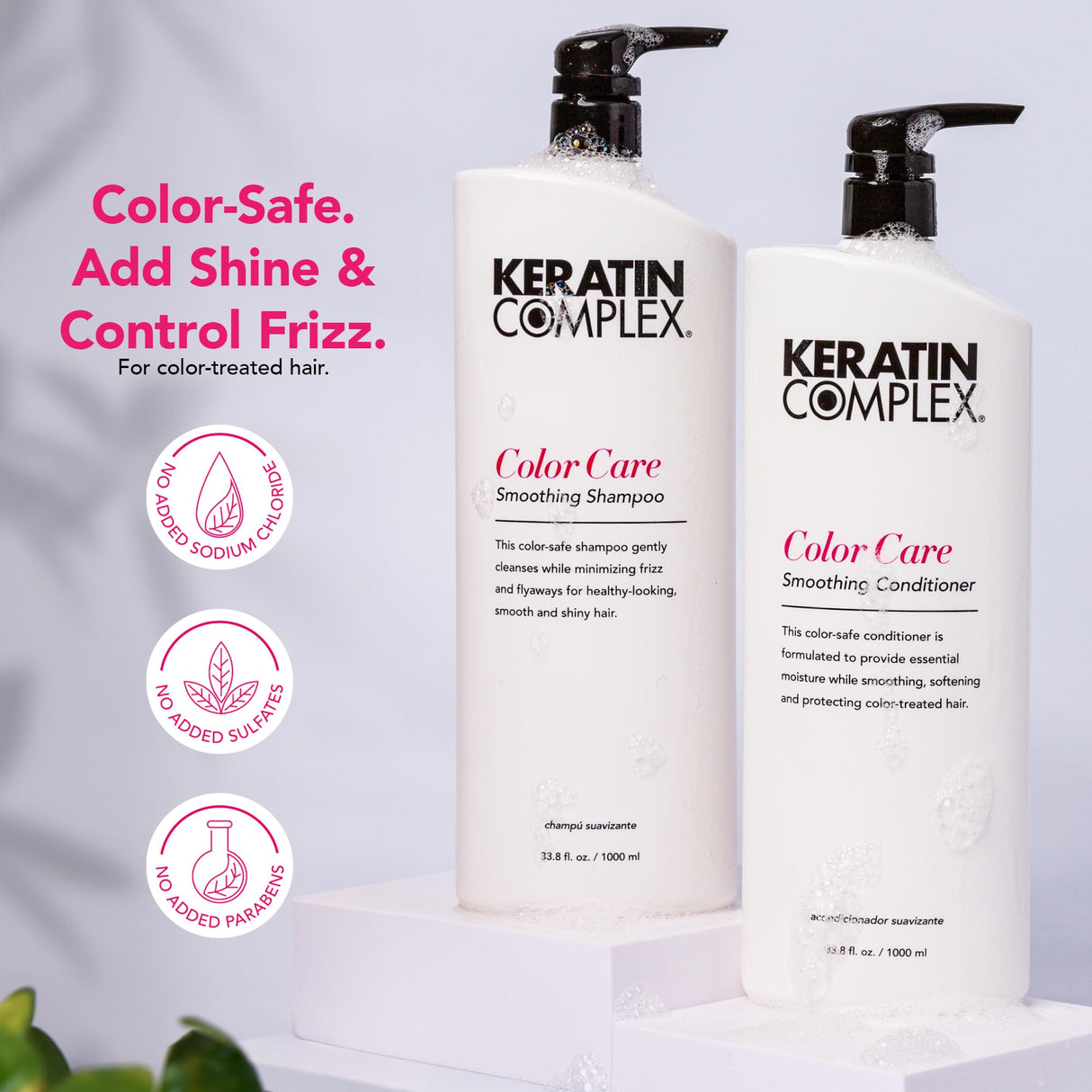 Keratin Complex - Color Care Smoothing Shampoo & Conditioner Duo - 33.8 fl oz Each