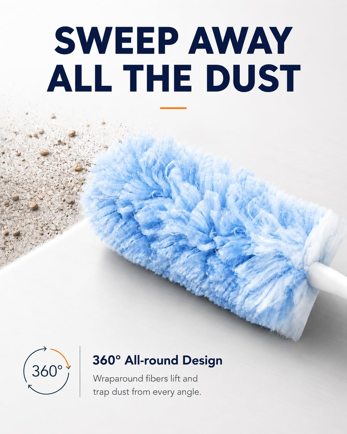 20 Count 360° Duster Refills with 1 Handle,Compatible with Swiffer Duster
