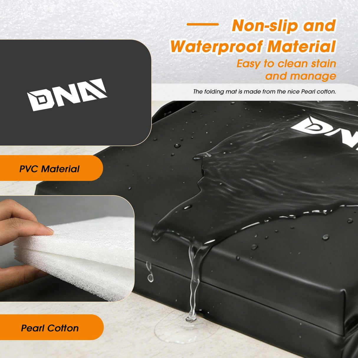 DNA Motoring Foldable Soft Kneeling Pad Mat Extra Thick Foam Knee Pad Mat Water Resistant 43 X 17.7 X 1.6 in for Auto Maintenance, Gardening, Baby Bath, Yoga, w/Handles, TOOLS-00501